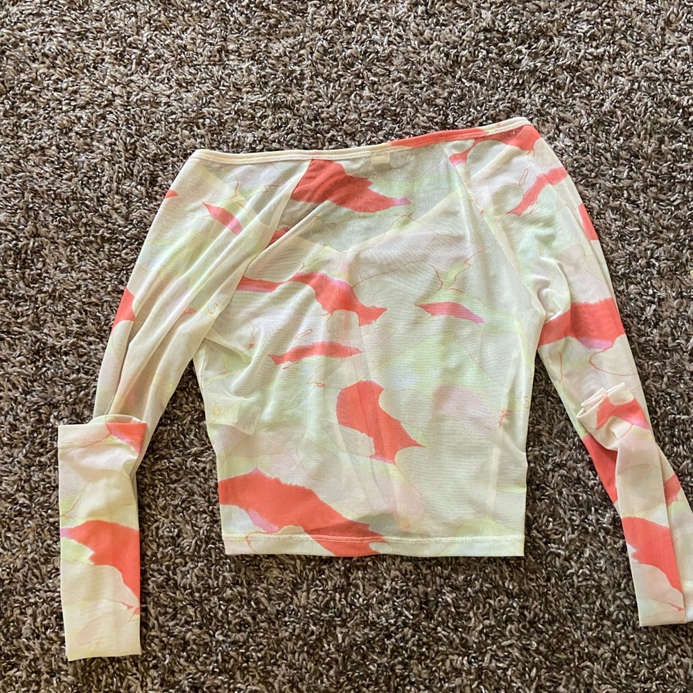 BP - top shop mesh yellow and orange Top